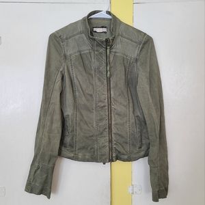 Peyton Jensen Medium Green Zip-up/Botton-up Jacket